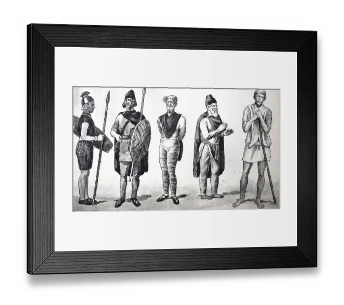 Framed Print : Clothing of Germanic tribes, then a captured Dacian a bastard