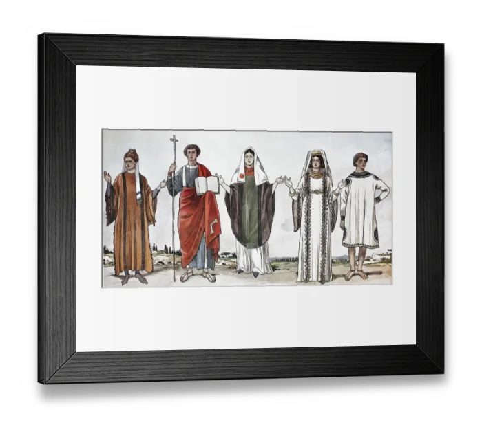 Framed Print : Clothing, fashion in early Christian times Framed Print : Clothing, fashion in early Christian times