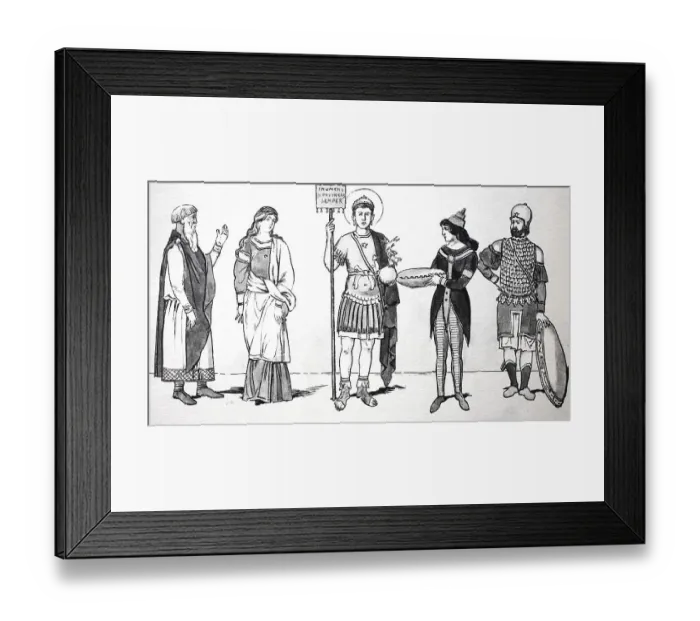 Framed Print : Clothing, Fashion, Europe, Middle Ages 3rd-10th century