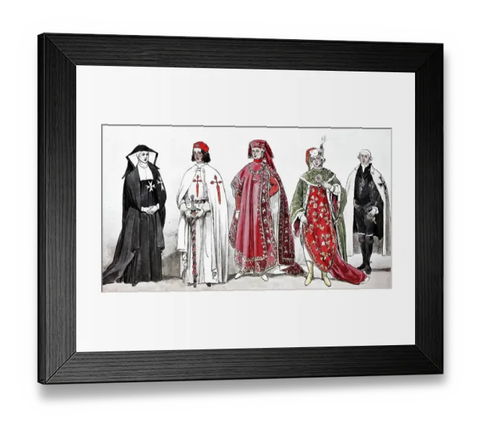Framed Print : Clothes, Man of the Teutonic Order