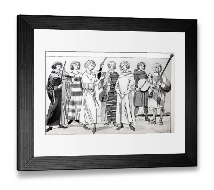 Framed Print : Clothing, at the time of the minstrels
