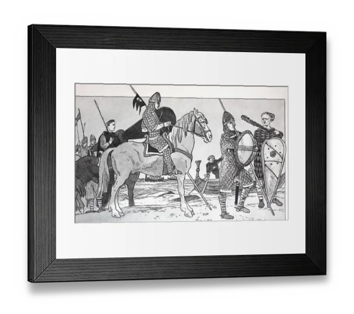 Framed Print : Clothing, fashion of the Norman and Anglo-Saxon warriors of the 11th to 14th centuries