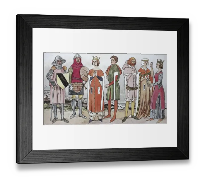 Framed Print : Clothing, fashion, England in the Middle Ages Framed Print : Clothing, fashion, England in the Middle Ages