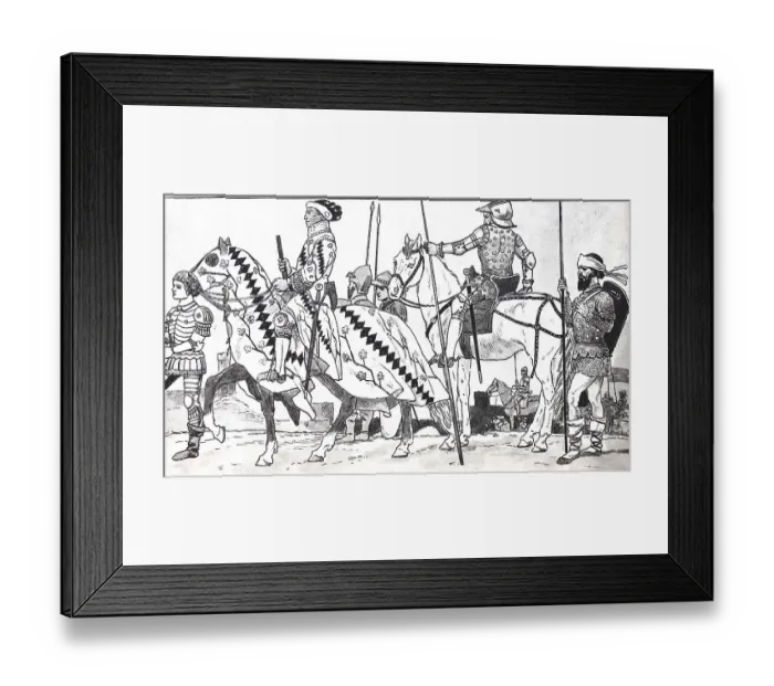 Framed Print : Clothing, fashion, knight's costumes in the late Middle Ages Framed Print : Clothing, fashion, knight's costumes in the late Middle Ages