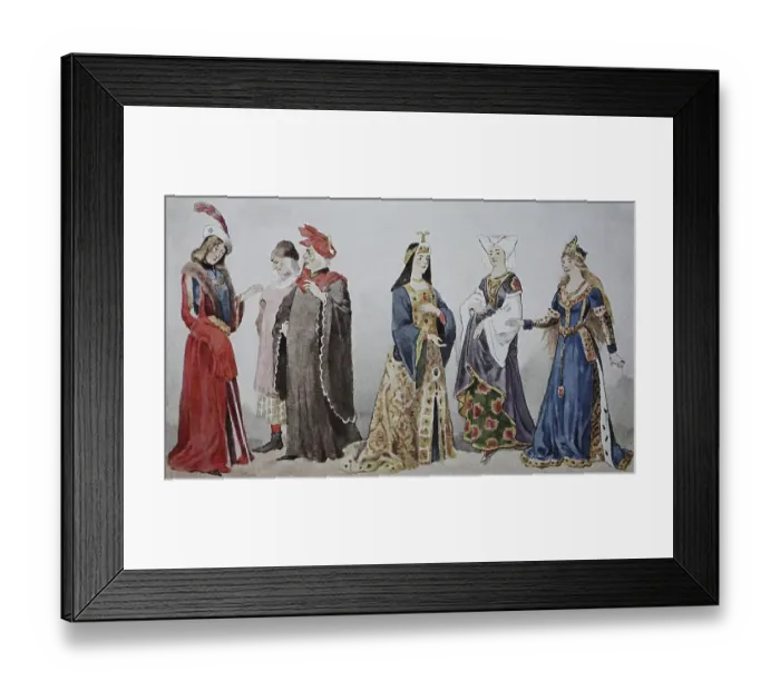 Framed Print : Clothes, first half of the fifteenth century Framed Print : Clothes, first half of the fifteenth century