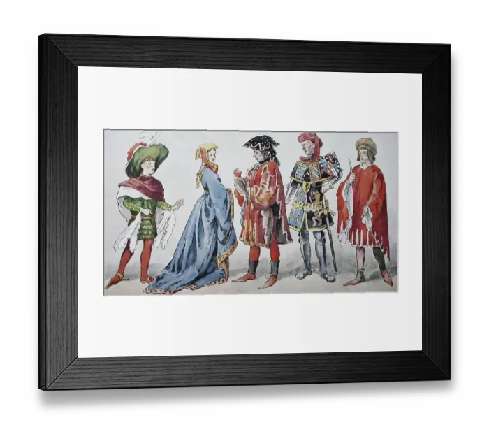 Framed Print : Clothes, Burgundian from 1425-1490 Framed Print : Clothes, Burgundian from 1425-1490