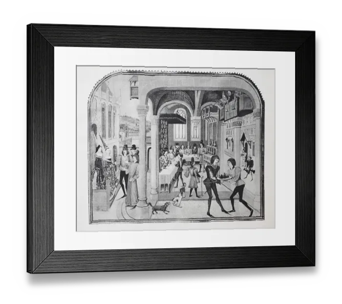 Framed Print : Clothing, Burgundian fashion in 15th century Flemish book illumination Framed Print : Clothing, Burgundian fashion in 15th century Flemish book illumination