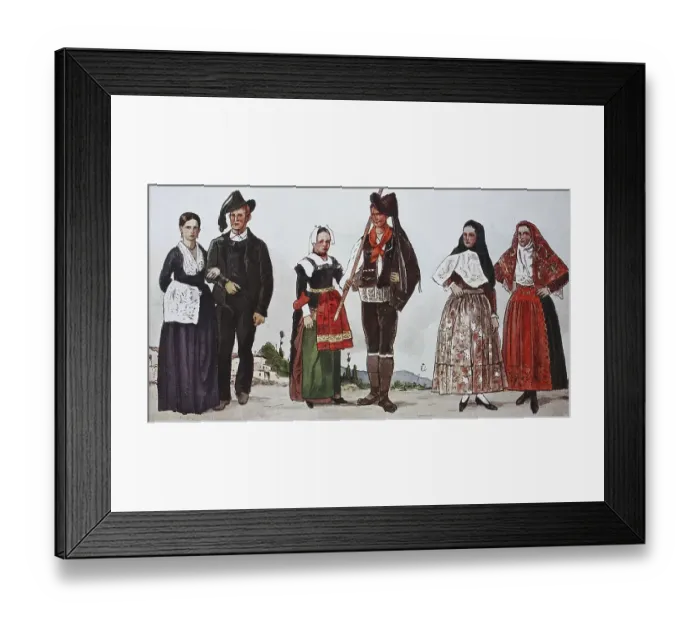 Framed Print : Fashion, modern times, in the 18th and 19th centuries