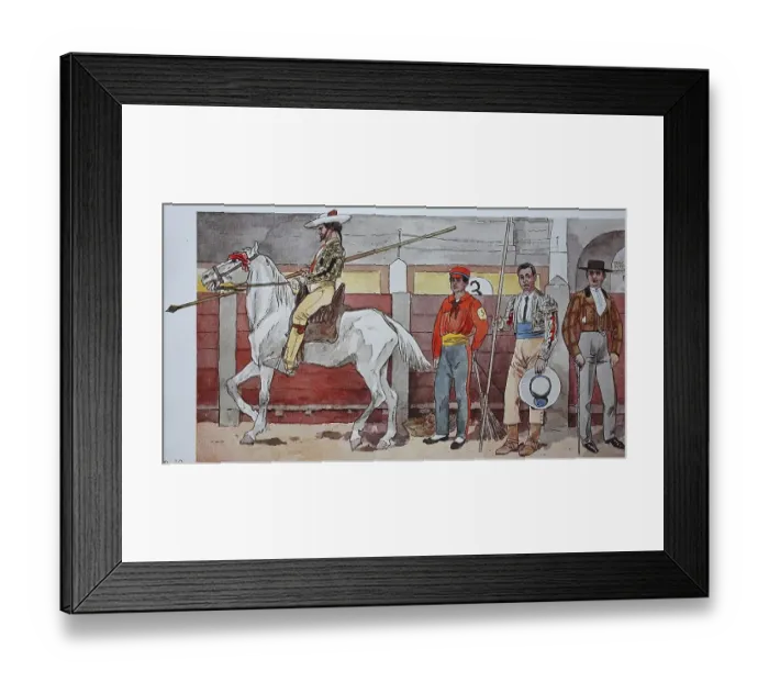 Framed Print : Fashion, dress in the bullfights in Spain for modern history