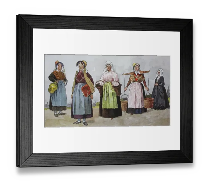 Framed Print : Fashion, costumes, clothing in 19th century Belgium