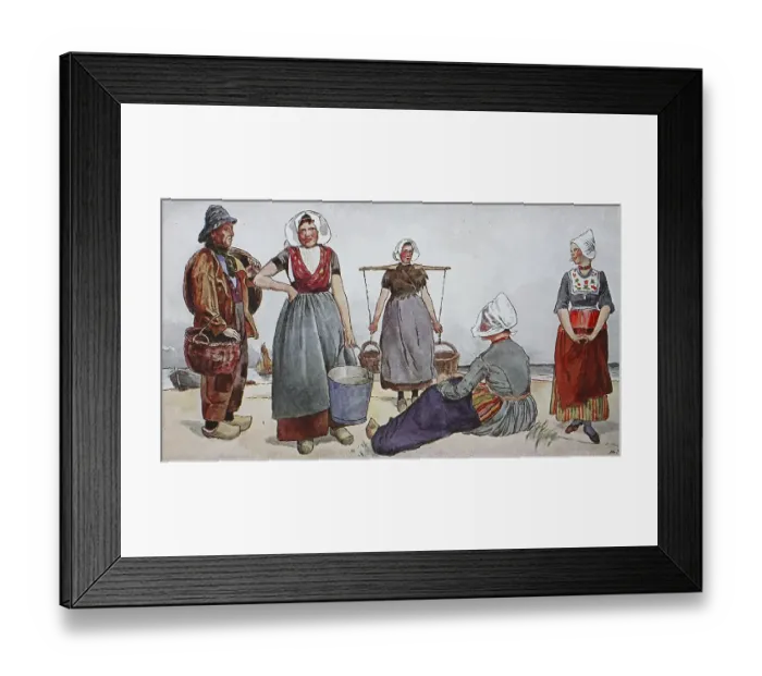 Framed Print : Fashion, costumes, clothing in the Netherlands around the 19th century