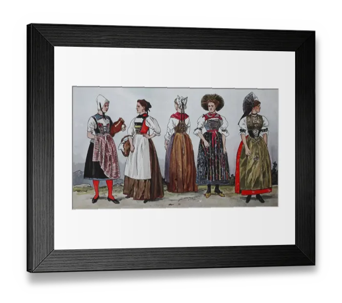 Framed Print : Fashion, to Begn of the 19th century