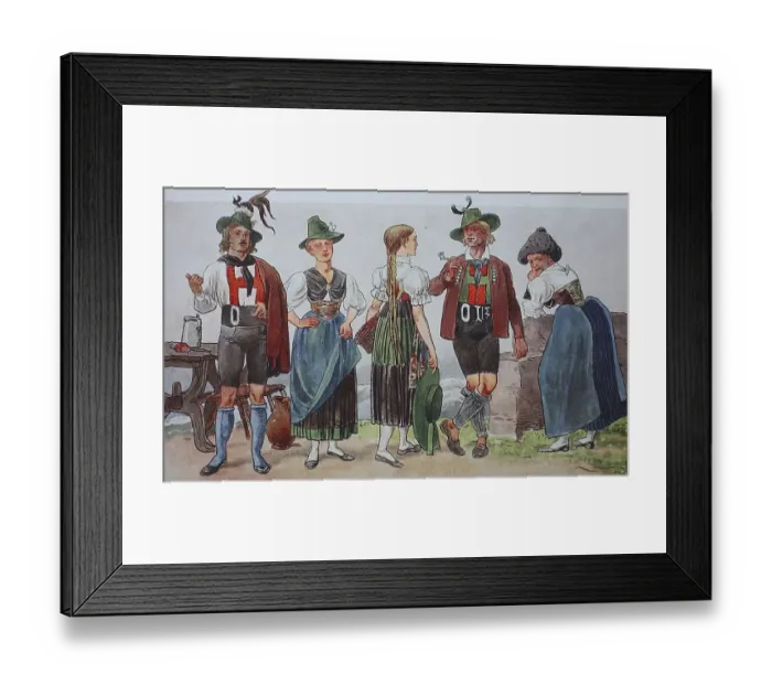 Framed Print : Fashion, and Austria around 1850