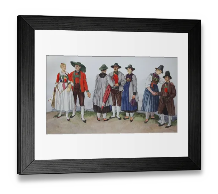 Framed Print : Fashion, then three people Zillertal
