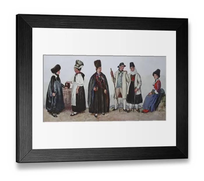 Framed Print : Fashion, 1850, from lks, woman from Bludenz Framed Print : Fashion, 1850, from lks, woman from Bludenz
