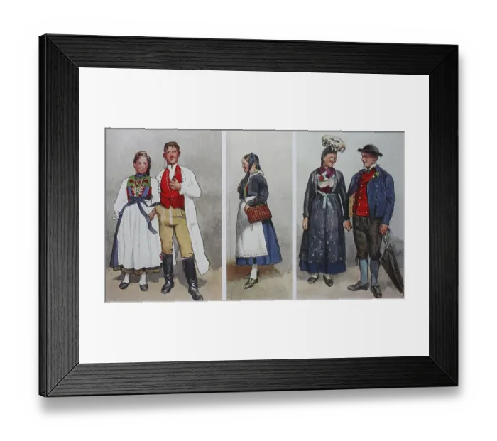 Framed Print : Fashion, clothing in Germany, Wuerttemberg