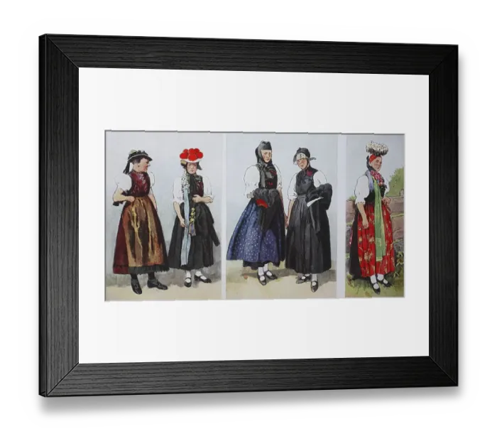 Framed Print : Fashion, clothing in Germany, around the 19th century