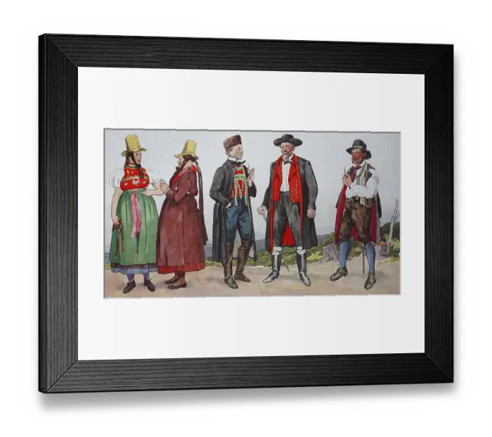 Framed Print : Fashion, Baden, c. 19th century Framed Print : Fashion, Baden, c. 19th century