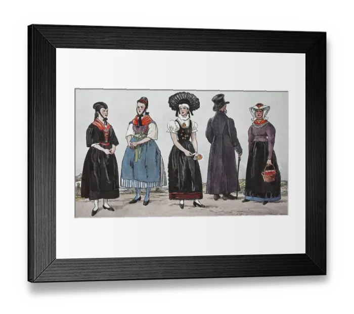 Framed Print : Fashion, clothing in Germany, traditional costumes from Silesia Framed Print : Fashion, clothing in Germany, traditional costumes from Silesia