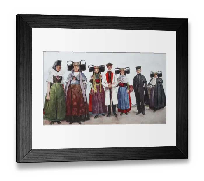 Framed Print : Fashion, clothing in Germany, traditional costumes from the district of Schaumburg-Lippe around the 19th century Framed Print : Fashion, clothing in Germany, traditional costumes from the district of Schaumburg-Lippe around the 19th century
