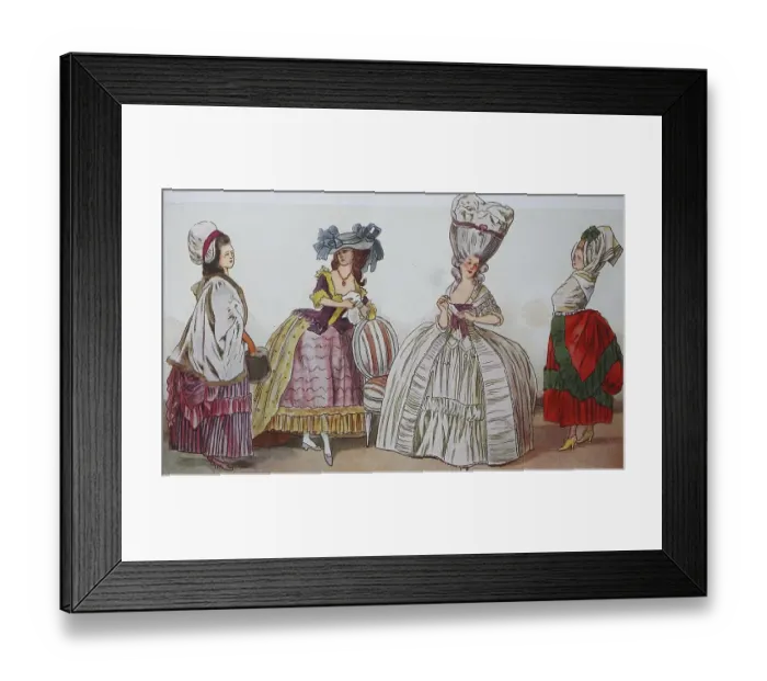 Framed Print : Fashion, clothing in France, late rococo around 1780