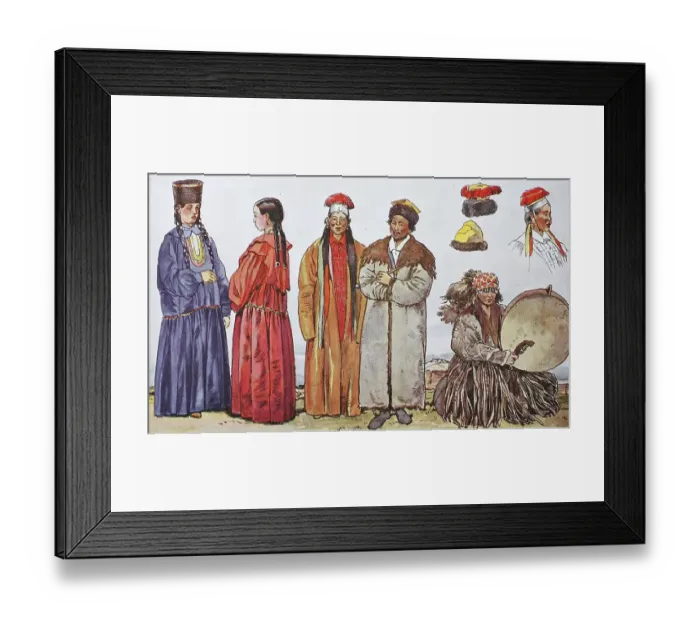 Framed Print : Fashion, clothing in Turkestan
