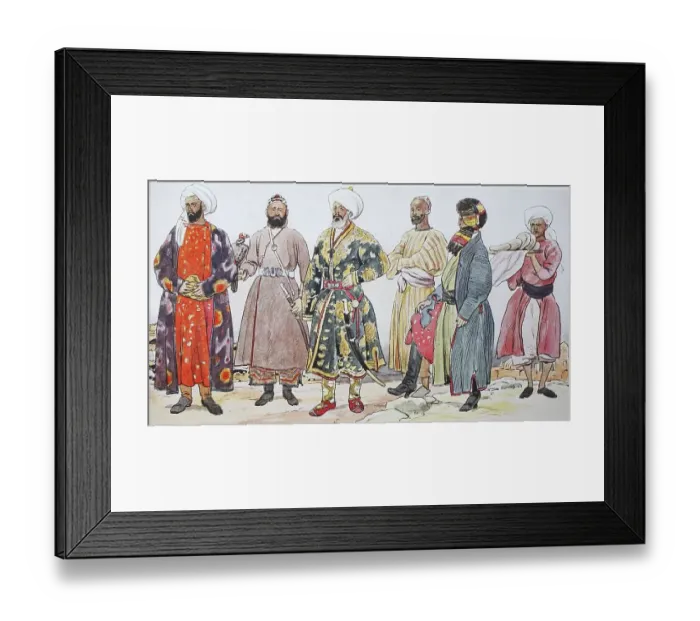 Framed Print : Fashion, clothing in West Turkestan and Bokhara Framed Print : Fashion, clothing in West Turkestan and Bokhara