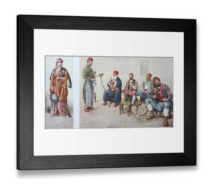 Framed Print : Fashion, clothing, folk costumes in 19th century Turkey Framed Print : Fashion, clothing, folk costumes in 19th century Turkey