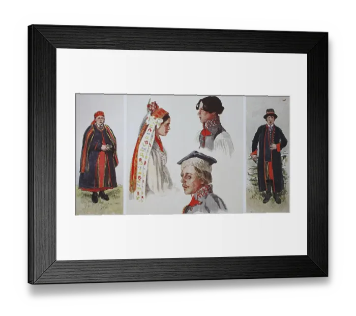 Framed Print : Fashion, around the 19th century