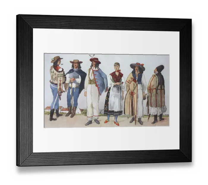 Framed Print : Fashion, from lks, e rich farmer's son from Szolnoker Madjar county
