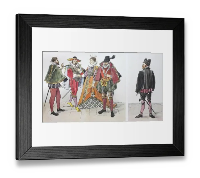 Framed Print : Fashion, at the time of the Spanish around 1550-1600