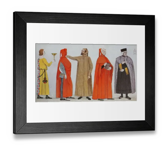 Framed Print : Clothing, early 14th century Renaissance Framed Print : Clothing, early 14th century Renaissance