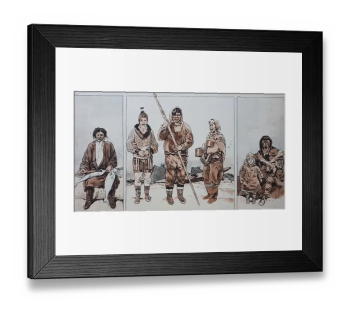 Framed Print : Clothing, fashion of the Eskimos