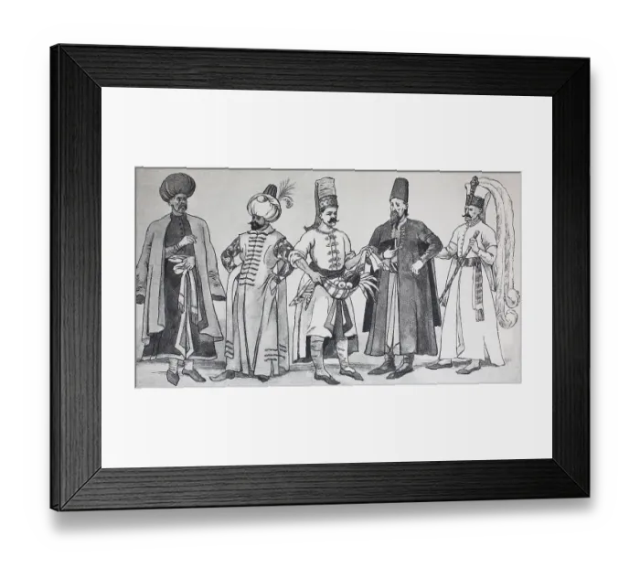 Framed Print : Fashion, 16th century, from left