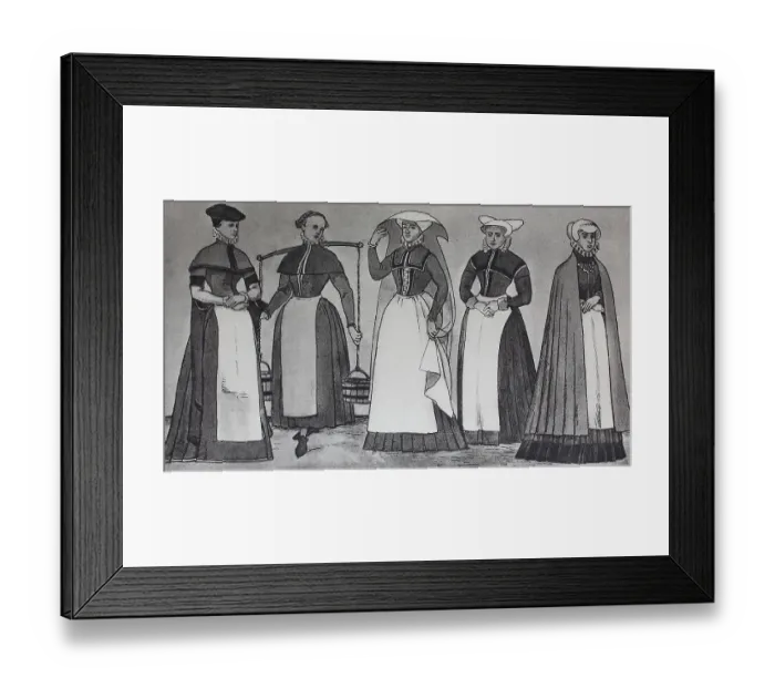 Framed Print : Fashion, clothing in Germany, citizen's traditional costume from 1560-1580