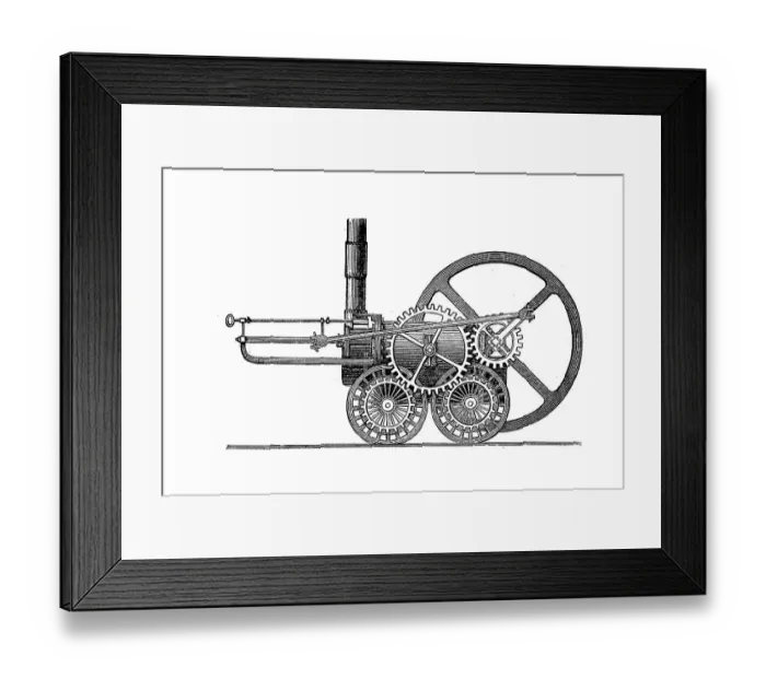 Framed Print : 19th century locomotives, the Trevethik locomotive