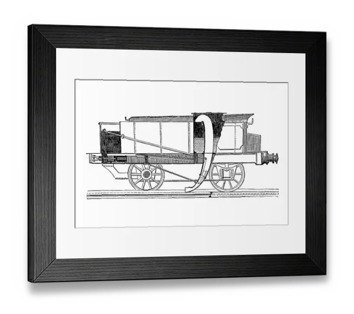 Framed Print : Locomotives from the 19th century: a tender for the Saxonia locomotive
