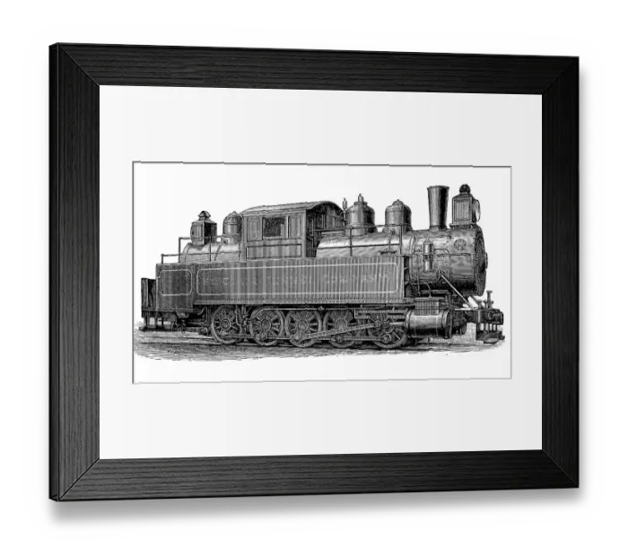 Framed Print : 19th century locomotives: five-coupled goods train tender locomotive for the St