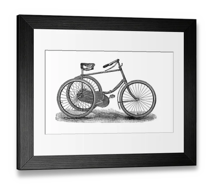 Framed Print : Historical illustration of a velocipede Framed Print : Historical illustration of a velocipede