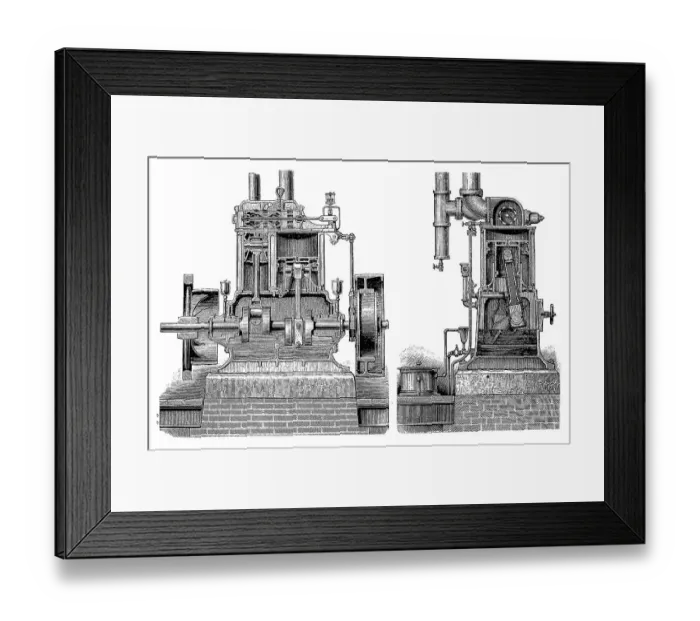Framed Print : 19th century steam engine: Westinghouse Compound Steam Engine Framed Print : 19th century steam engine: Westinghouse Compound Steam Engine