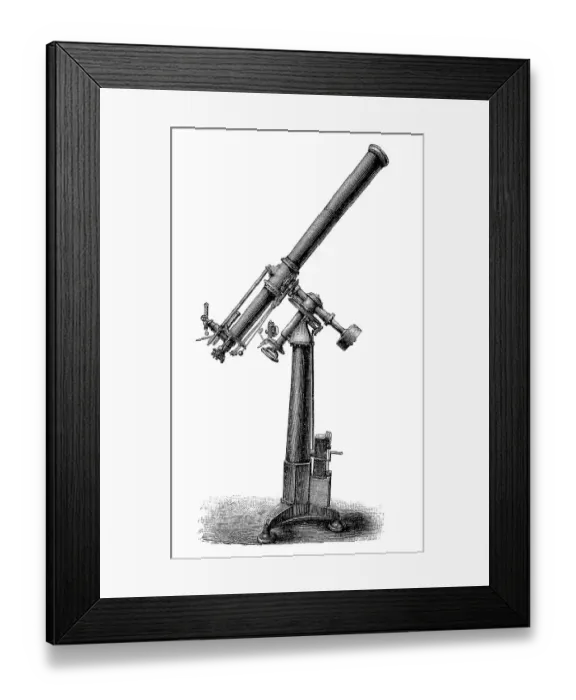 Framed Print : Observational astronomy in the 19th century: Refractor Framed Print : Observational astronomy in the 19th century: Refractor
