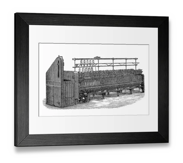 Framed Print : Textile industry, spinning mill