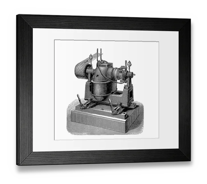 Framed Print : Electric generators in the 19th century