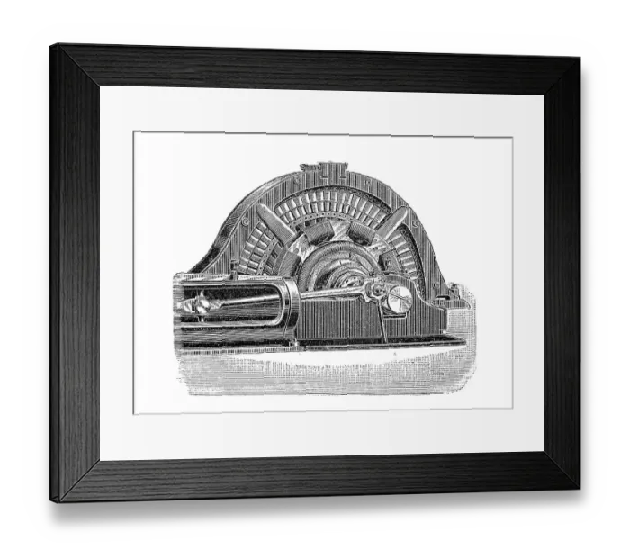 Framed Print : Electric generators in the 19th century Framed Print : Electric generators in the 19th century