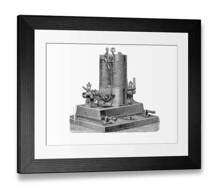 Framed Print : Electric generators in the 19th century Framed Print : Electric generators in the 19th century