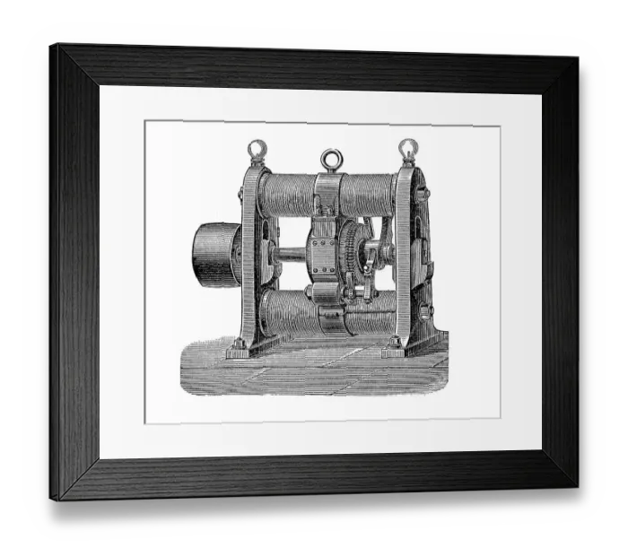 Framed Print : Electric generators in the 19th century