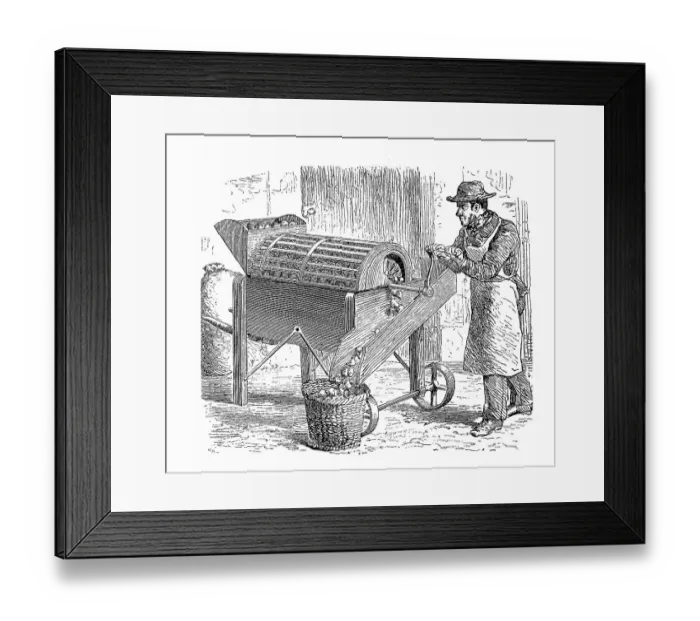 Framed Print : Agriculture implements and machines in the 19th century