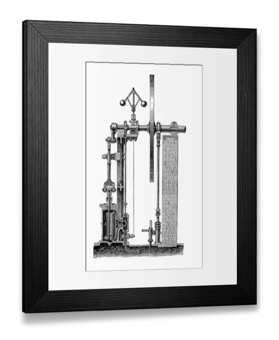 Framed Print : Steam Engines of the 19th century