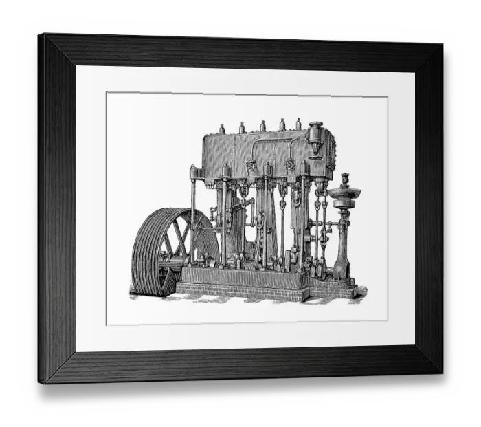 Framed Print : Steam Engines of the 19th century Framed Print : Steam Engines of the 19th century
