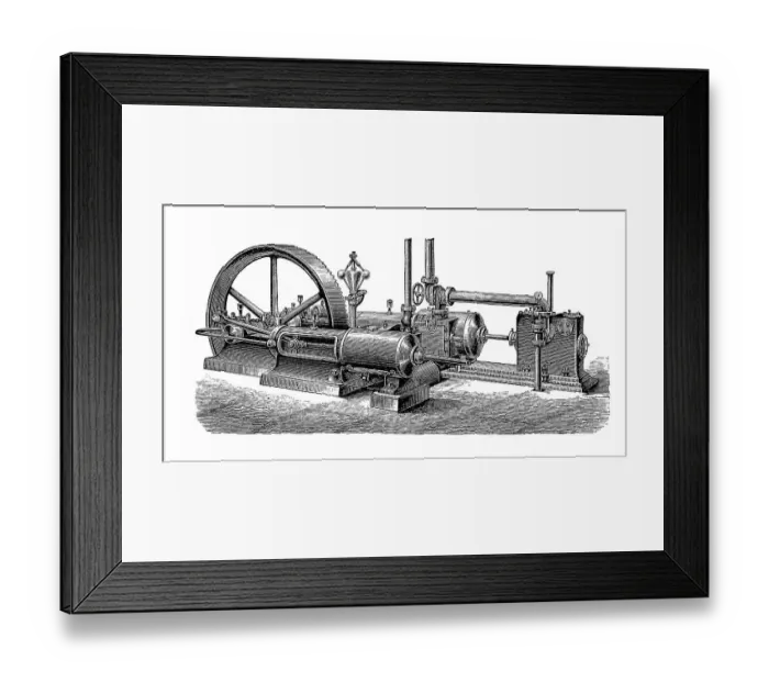 Framed Print : Steam engines of the 19th century
